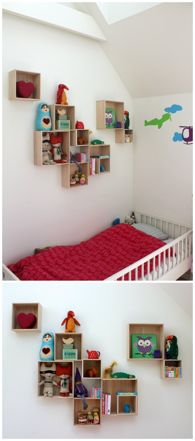 Vie Soveværelse utilfredsstillende Endnu en flot væg er blevet til – med bogkasser i et abstrakt mønster… |  Tina Dalbøges kreative påfund | Bloglovin'