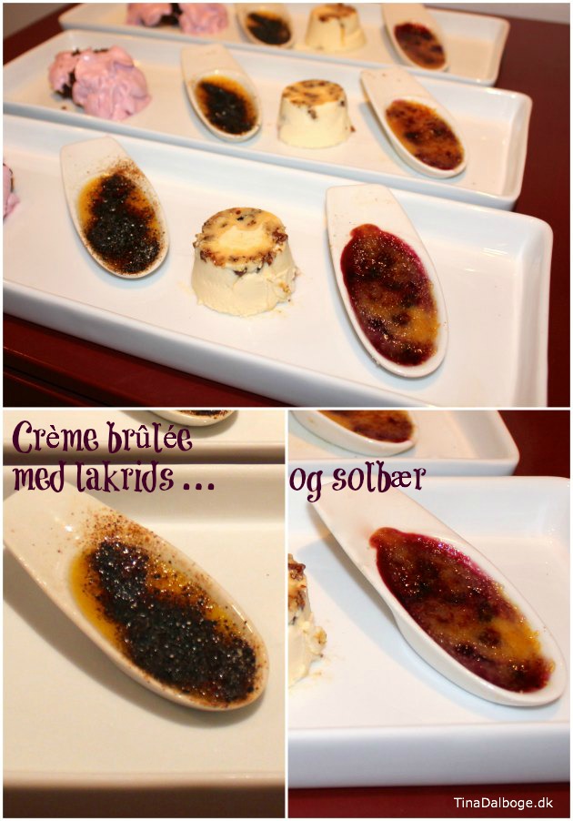 En superlækker dessert  – crème Brûlée – med lakrids og solbær