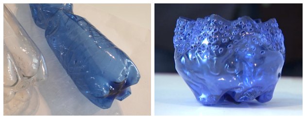 før og efter genbrug af plastikflaske til et lysglas program på dr1 tina dalbøge