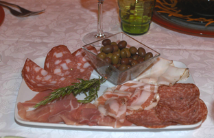 bruschetta med spæk i en restaurant med italienere – Italien #7
