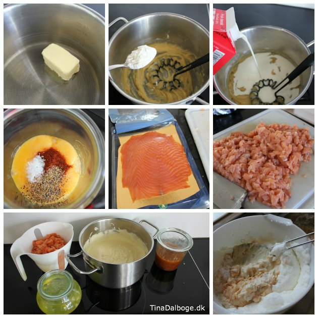 laske-souffle eller laksesoufle med fersk og røget laks - let at lave til en forret eller frokost - opskrift fra Tina Dalbøges kreative blog