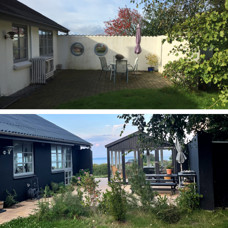 Sommerhus renovering se før og efter – fra hvidt til sort