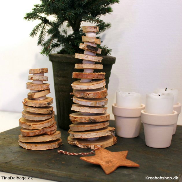 DIY rå juletræer af træmix og Silk Clay